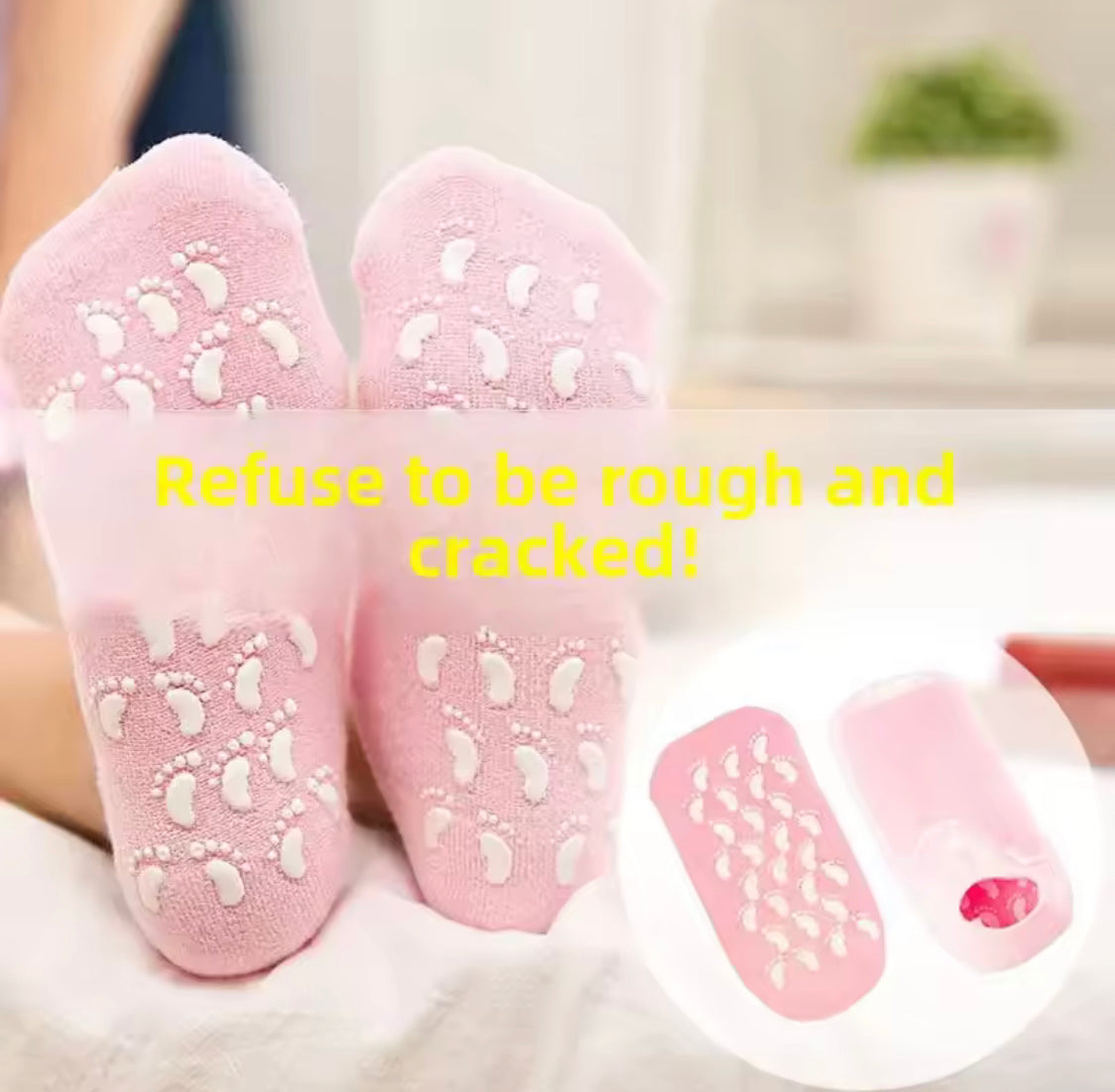 Foot Spa Gel Moisturising Anti Cracked Socks, Feet Care Protector, Full Length Silicone Foot Protector, Reusable Pedicure Silicone Sock Foot Spa Gel Moisturising Anti Cracked Socks, Feet Care Protector, Full Length Silicone Foot Protector, Reusable Pedicure Silicone Sock